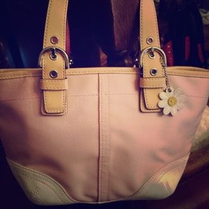 COACH Soho Daisy Pink Canvas Tote Bag